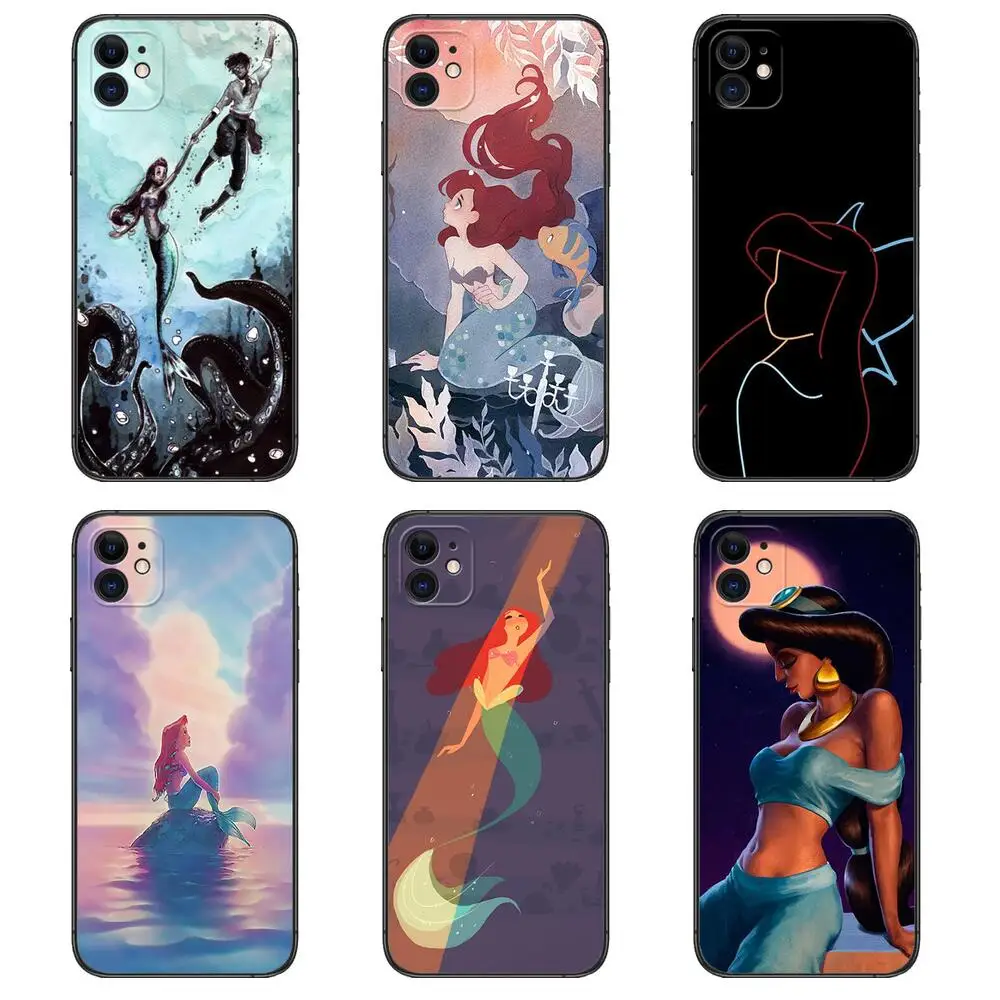 

Ariel Anime phone Case For IPhone 13 12 11 Pro Max Mini SE XR X XS Max 8Plus 7plus 6 6S New Shell Black phone Case
