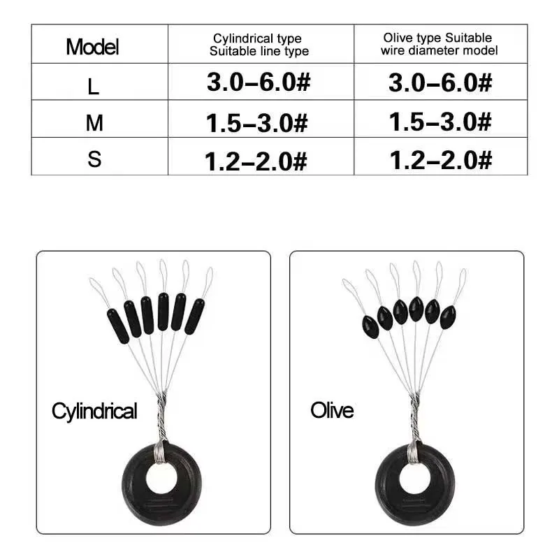 Набор из 10 групп резиновая пробка для ловли карпа поплавок цилиндр и оливковые