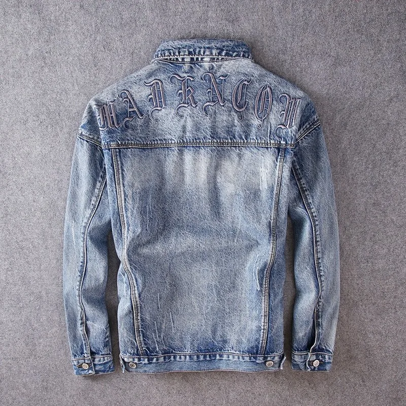 Куртка Prowow Мужская джинсовая с вышивкой модная уличная одежда пальто в стиле