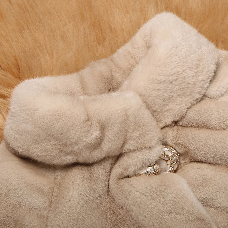 

new imported Haining long section 2023 mink fashion Korean version of fur coat female