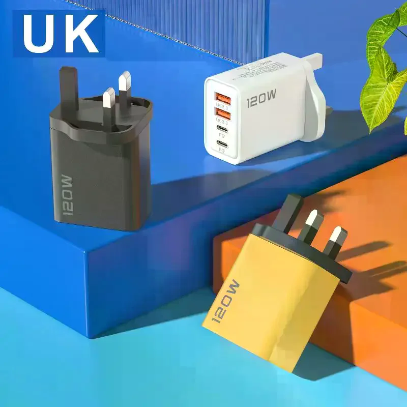 Фото 4-портовая настенная зарядная станция USB C мощностью 120 Вт с поддержкой PD и QC30 для быстрой зарядки телефонов и планшетов, подходит для использования в школе и офисе. №5