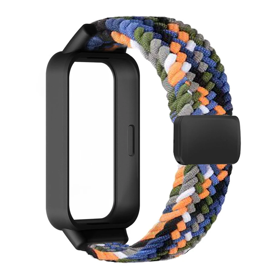 Фото Чехол + нейлоновый плетеный ремешок для Redmi Band 3, для Xiaomi Band 9 Active, с магнитной застежкой, ремешок-браслет для часов №5