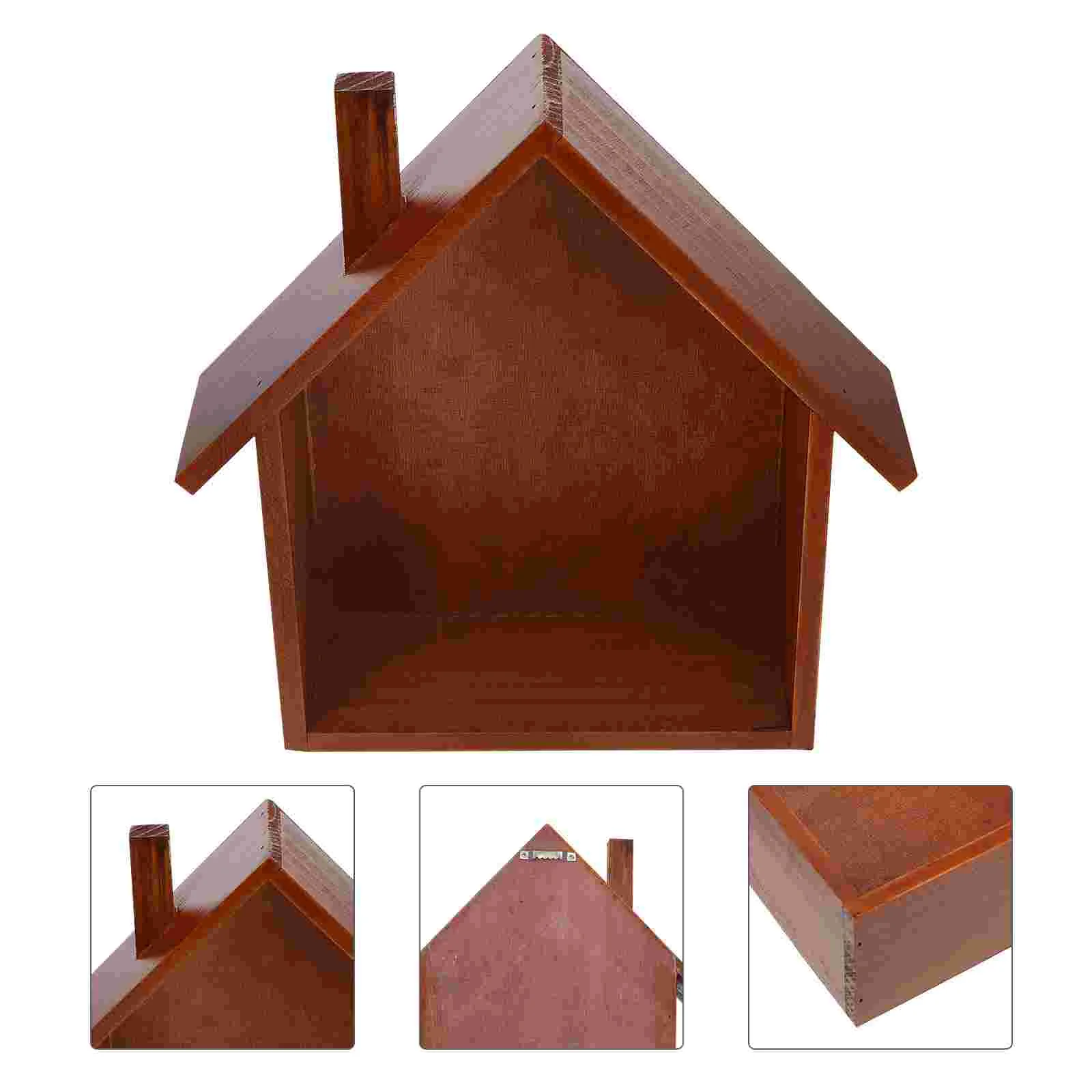 

House Rack Small Shelf Decorative Wooden Storage Shelves Household Supply Shaped Wall Mount Bookshelves Children Gift