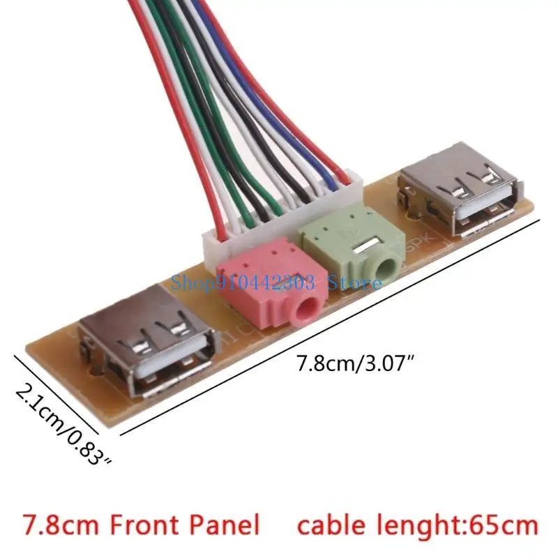 652F 2 порта USB 2.0 ПК Компьютер для корпуса Передняя панель Кабель с аудиоразъемом DualUSB (art.: 3920da0e854c4) - 3920da0e854c4