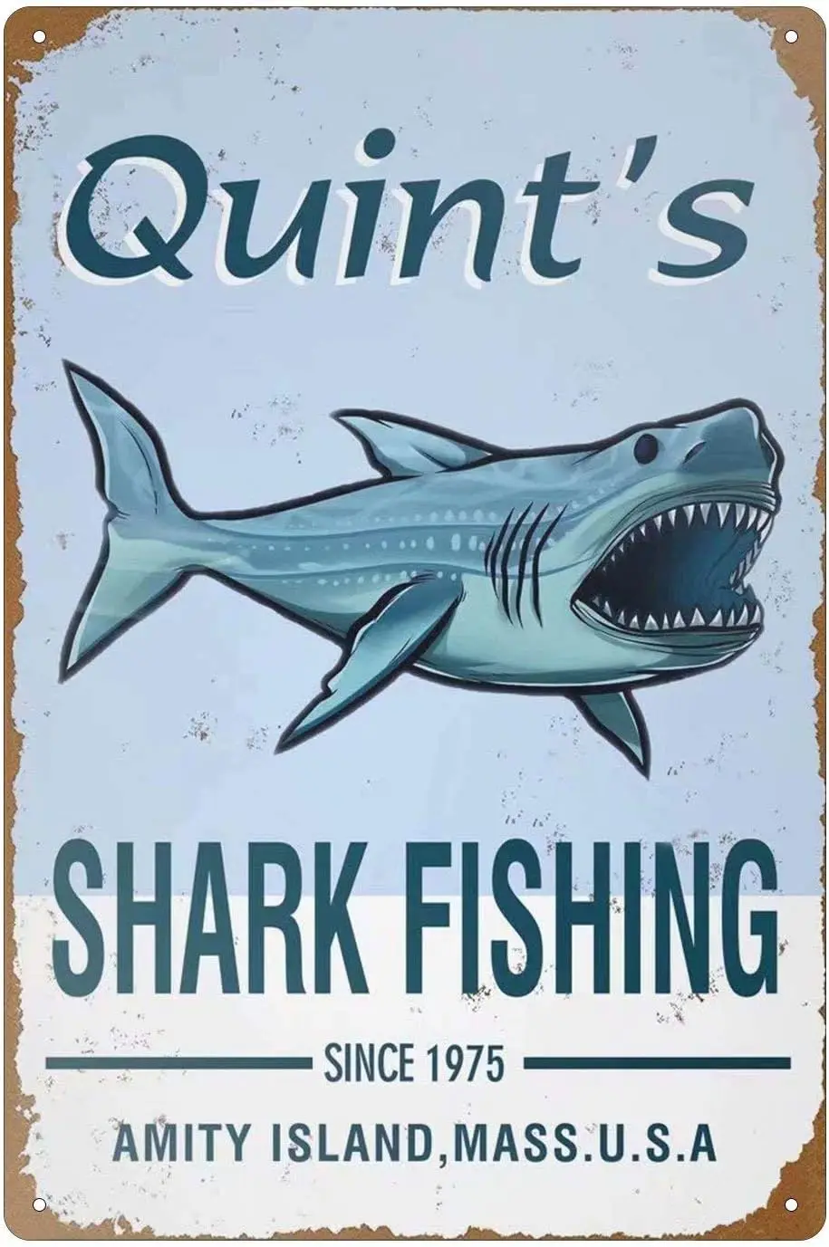 Qunt Shark Fshng Настенный декор Art Tn Sgn Group Therapy Practed Here Vntage Metal 8x12 h