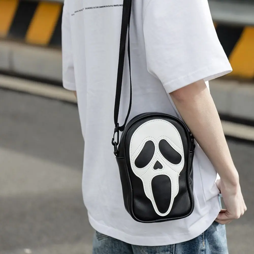 

Skull Devil Ghost Shoulder Bag Cool Small Bag Zip Purses Crossbody Bag PU Men