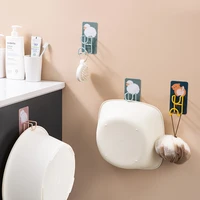 multi purpose punch free washbasin rack cartoon bathroom storage strong sticky wall mounted hook household supplies