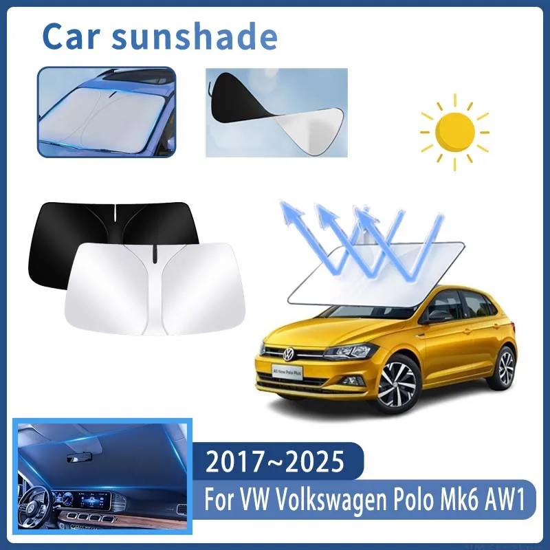Складной автомобильный солнцезащитный козырек для VW Volkswagen Polo Mk6 AW1 2017 ~ 2025 на
