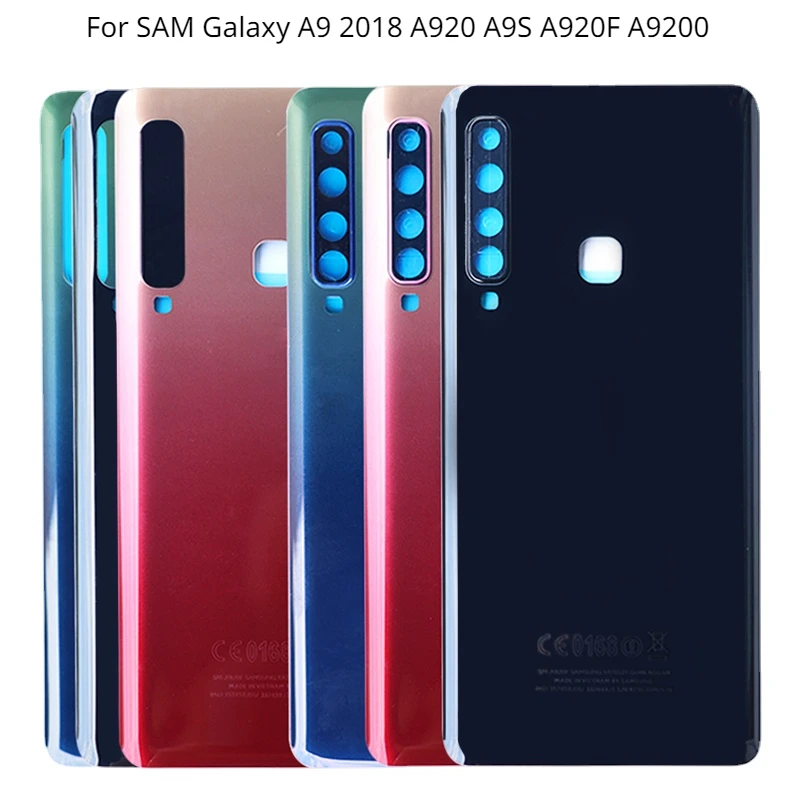 

New For SAM Galaxy A9 2018 A920 A9S A920F A9200 Battery Back Cover Rear Door 3D Glass Panel Housing Case Camera Lens Replace