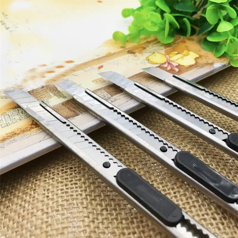 Office Supplies Metal Stainless Steel Small Size Manual Paper Utility Knife Convenient For Cutting
