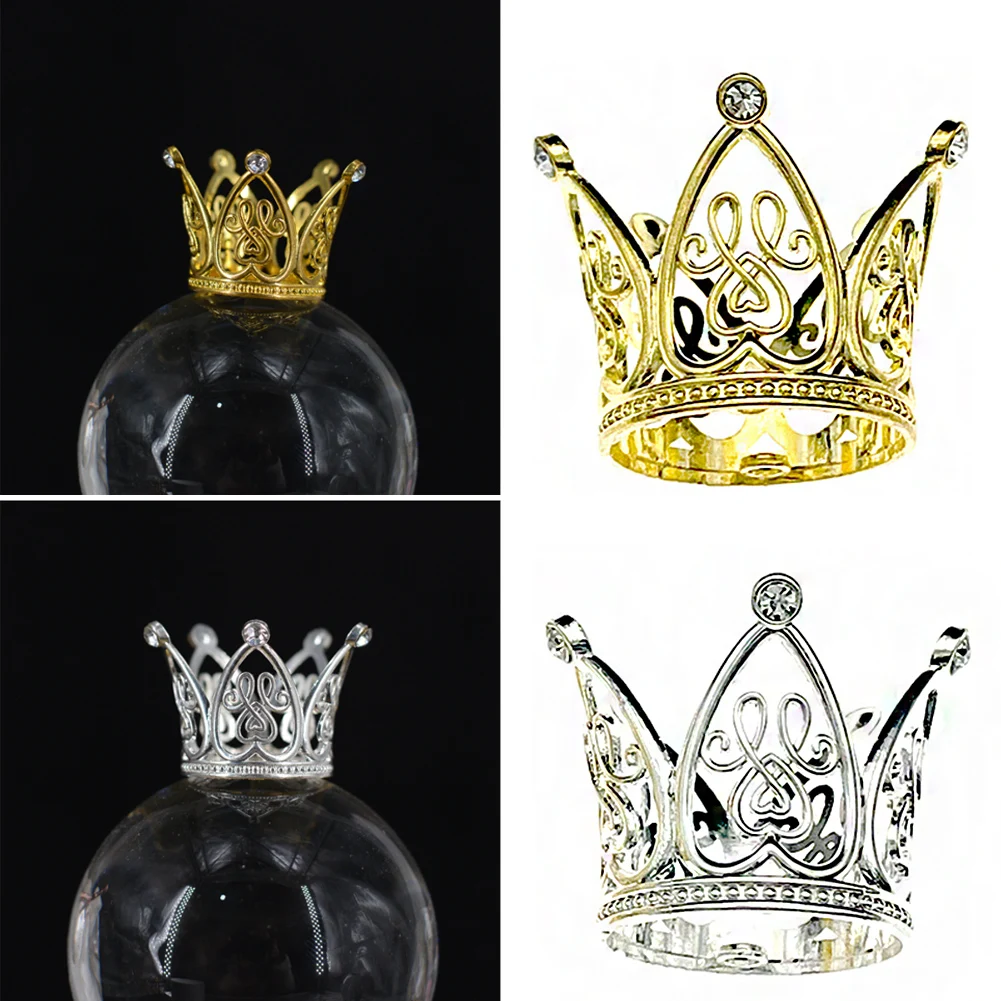 

Mini Crown Princess Topper Crystal Pearl Tiara Children Hair Ornaments for Wedding Birthday Party Cake Decorating Tools