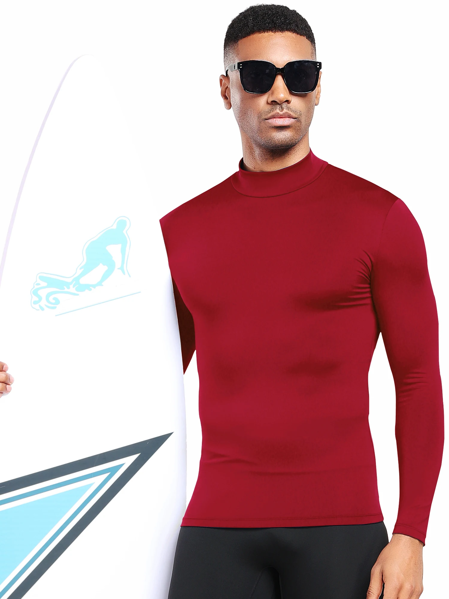 Мужская Приталенная Теплая Спортивная Рубашка Дышащий Легкий Топ С Длинными
