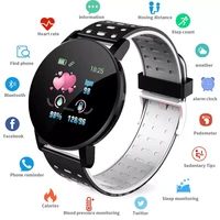 2022 119 plus smart watch men fitness tracker sport heart rate blood monitor bluetooth women round smartwatch for android ios