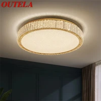 outela postmodern ceiling lamp led luxury crystal round lighting decorative fixtures for living room bedroom