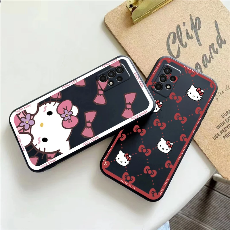 

Cartoon Hello Kitty Kuromi TAKARA TOMY Phone Case For Samsung Galaxy A32 4G 5G A51 4G 5G A71 4G 5G A72 4G 5G Black Carcasa