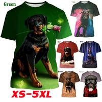 hot sale new design cute pet dog rottweiler 3d print t shirt funny stylish casual short sleeves oversized