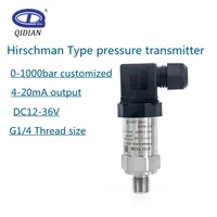 pressure transmitter hirschman connector g14 12 36v 4 20ma 0 5 0 600bar optional stainless steel pressure transducer sensor