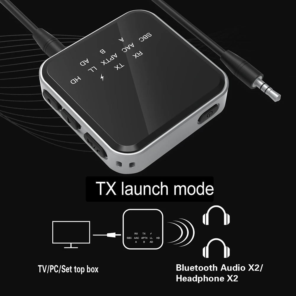 2 в 1 Bluetooth 5 адаптер-ключ APTX HD LL аудио приемник передатчик 3 мм разъем RCA