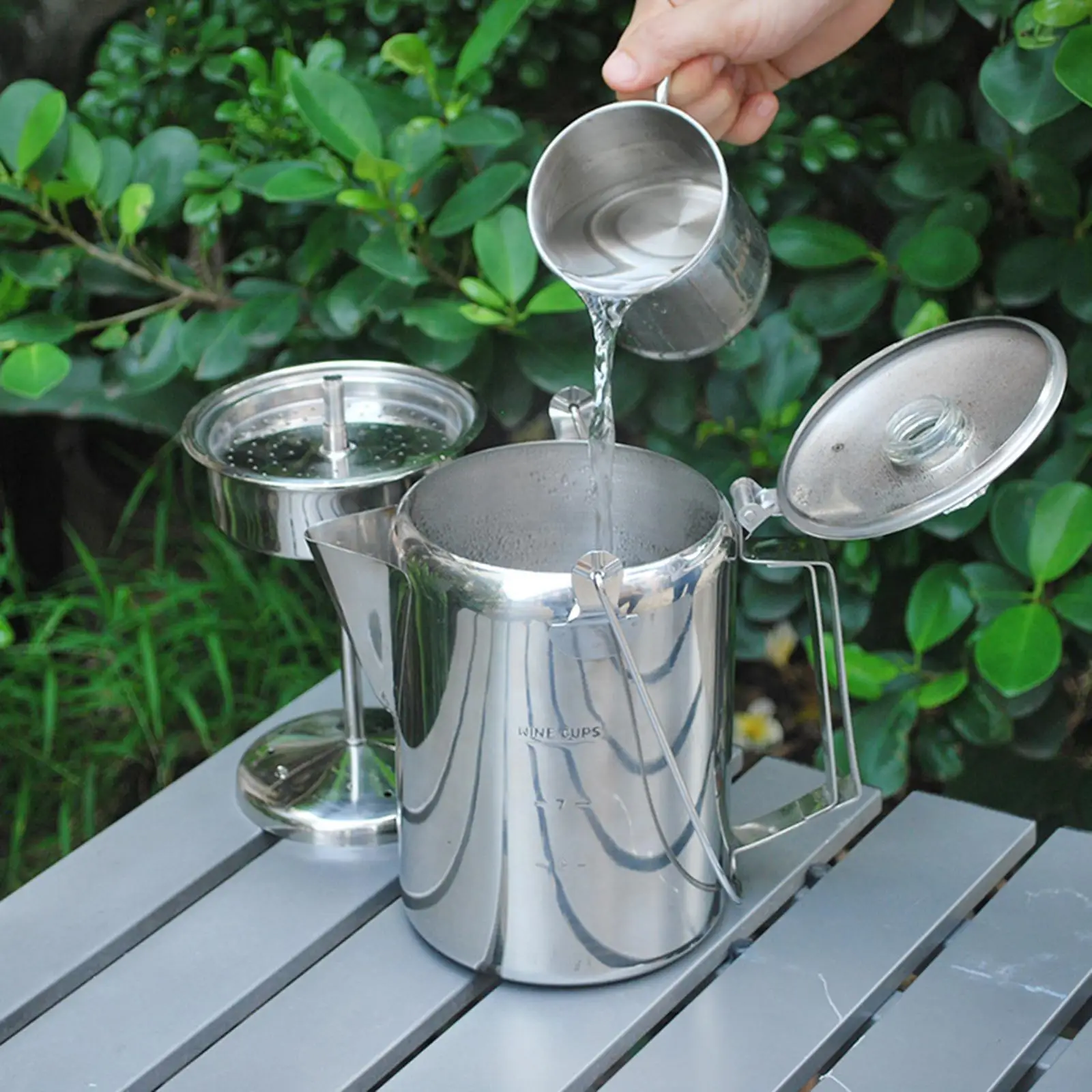 

Outdoor Camping Coffee Cup with French Filter Camp Tea Mug