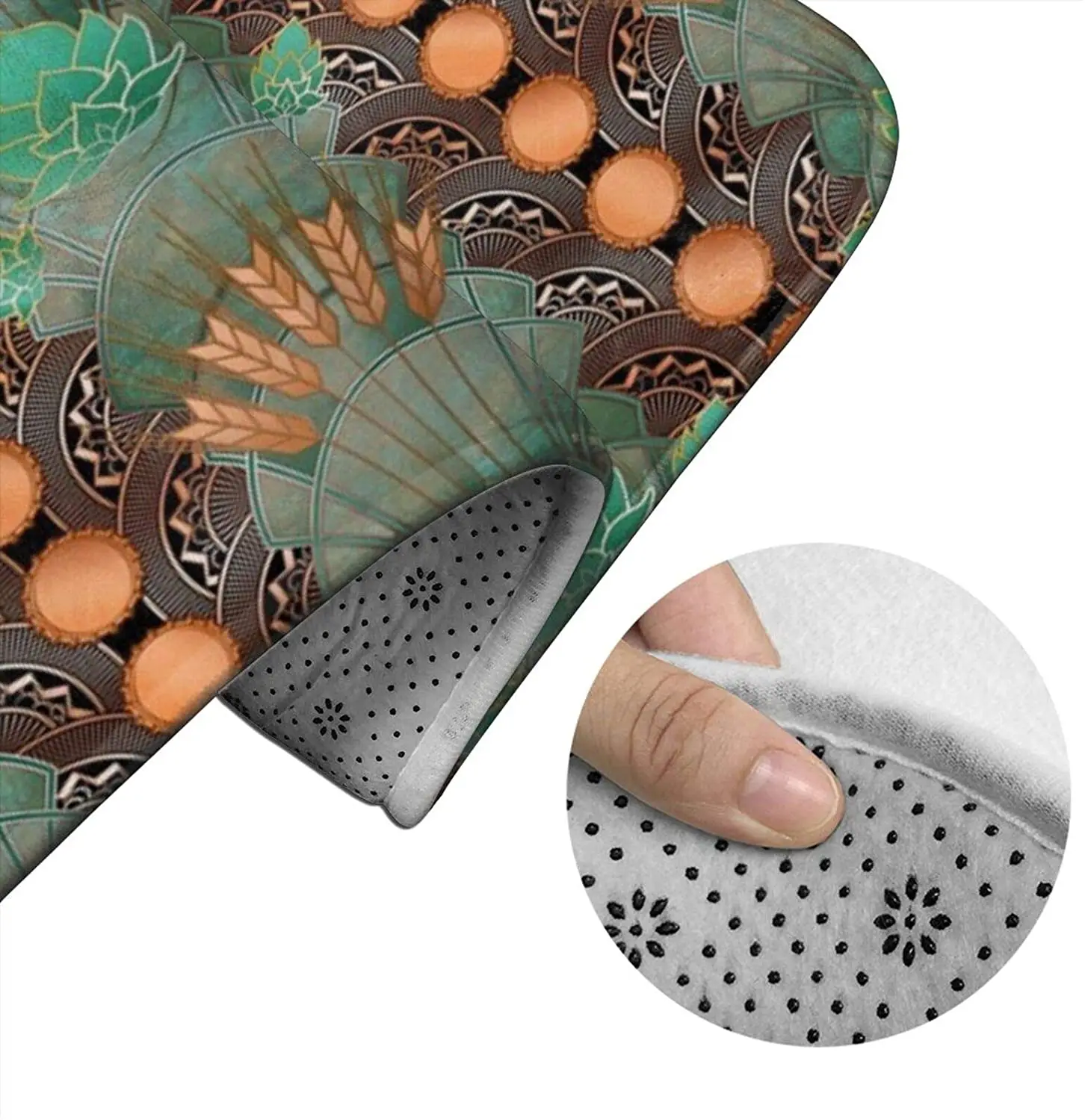 

Deco Hops Black Small Scale Bathroom Mat Sets 3 Piece Set Rugs Memory Foam Mat Set Toilet Seat Cover Bath mat Lid Cover