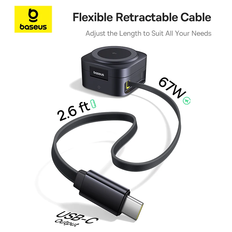 Baseus Qi2 15 Вт Магнитное беспроводное зарядное устройство 67 2-в-1 Док-станция для