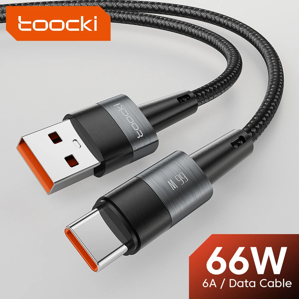 

Toocki 6A USB Type C Cable For Samsung Xiaomi Huawei P30 Pro Realme USB C Charger Data Cord 66W Fast Charging Wire Type C Cables