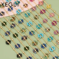 yegui c293diy chain18k gold platedstainless steelnatural stonehand madediy bracelet necklacejewelry making50cmlot
