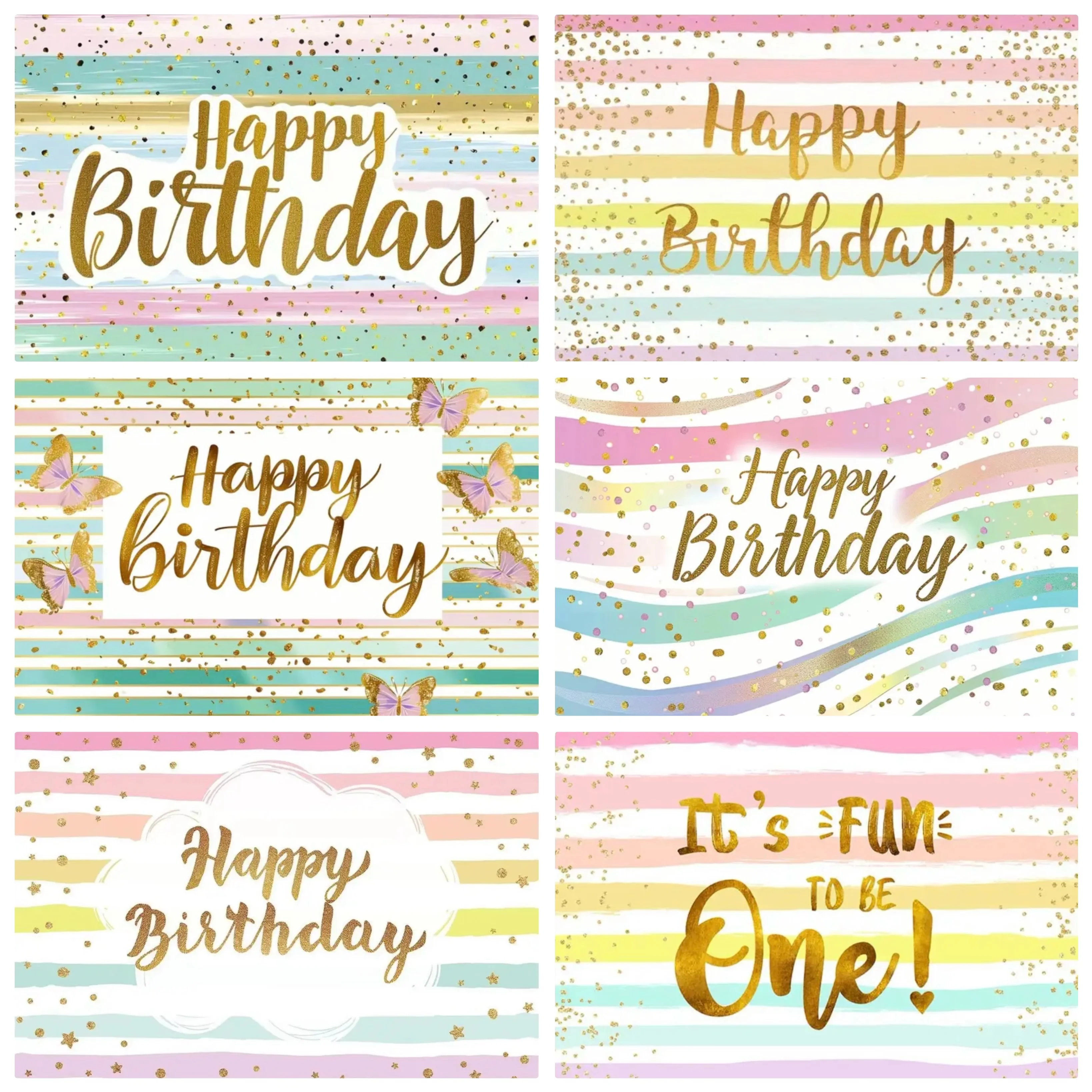 Фон с радужными полосками для детей на 1-й день рождения