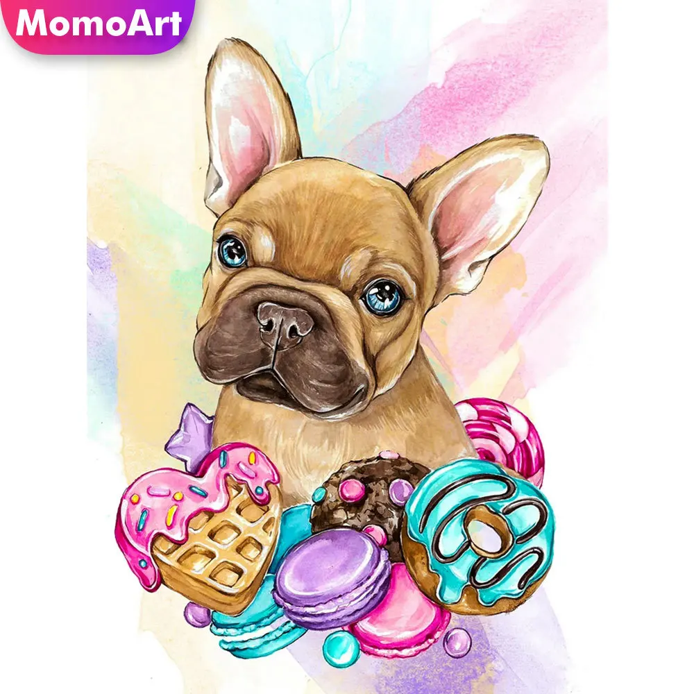 

MomoArt Алмазная мозаика собаки подарок ручной работы Алмазная вышивка животные полная площадь картина стразами рукоделие мультфильм хобби д...