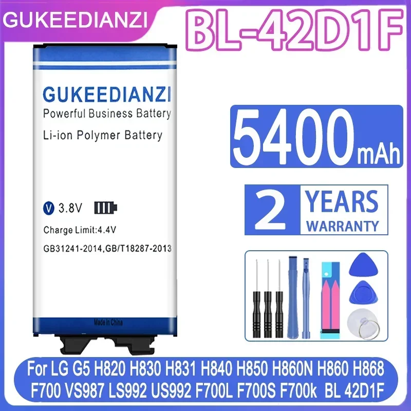 GUKEEDIANZI аккумулятор BL-42D1F 5400 мАч для LG G5 H820 H830 H831 H840 H850 H860N H860 H868 F700