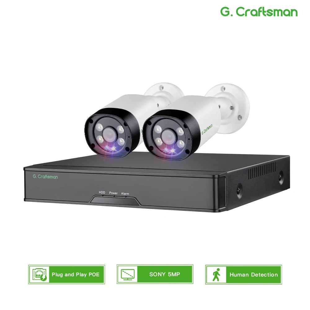 

G.Craftsman GX-EFD-M5S-K2 двухканальный сетевой видеорегистратор 5Мп