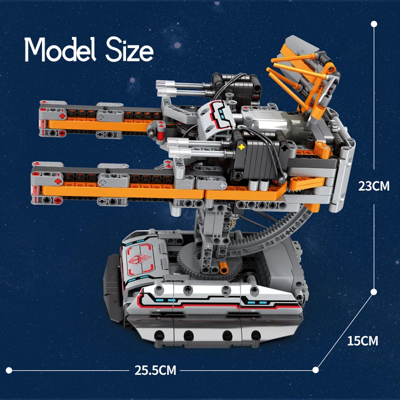 Технический РК противовоздушная пушка космического блока строительства, дистанционное управление, гусеничное акробатическое транспортное средство, наборы кирпичей, игрушки для детей, подарки для мальчиков.