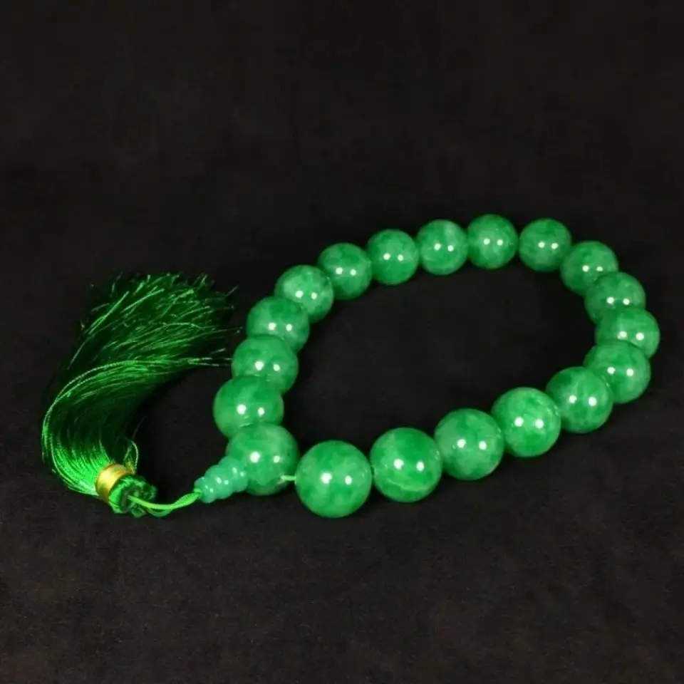 

Натуральные зеленые нефритовые бриллианты для мужчин и женщин, натуральный Изумрудный нефритовый нефрит, Нефритовый камень, Будда, бусины, ...