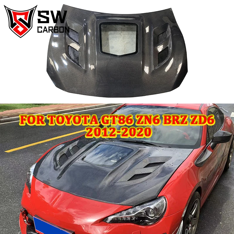 Прозрачный стеклянный капот двигателя из углеродного волокна для Toyota GT86 ZN6 BRZ ZD6