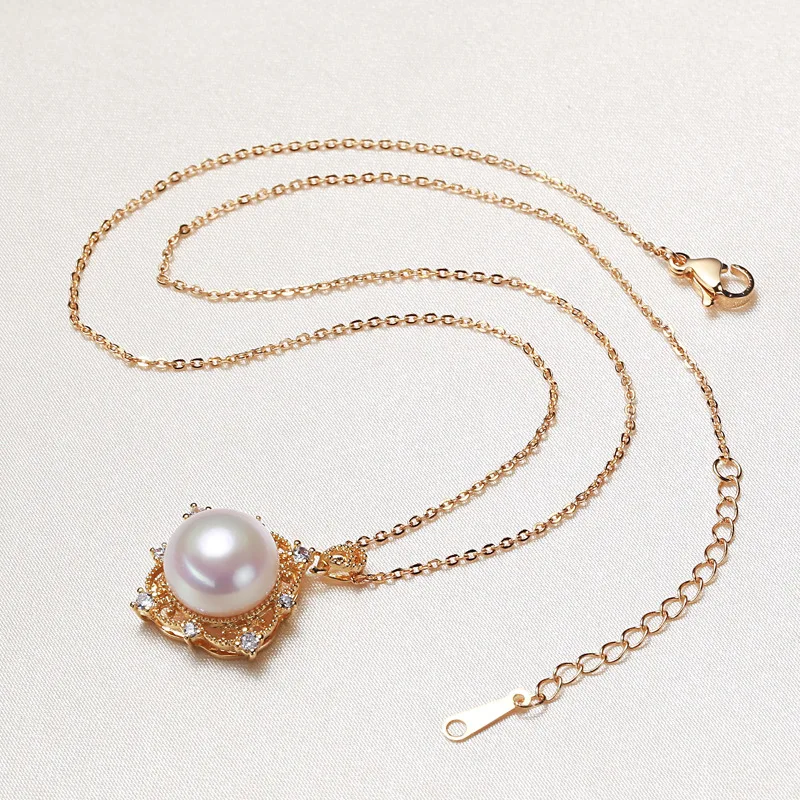 

Pearl Wholesale Edison Pearl Pendant Necklace for Woman Gold Clavicle Chain Freshwater Pearl Necklaces Neck Delicate Ornament