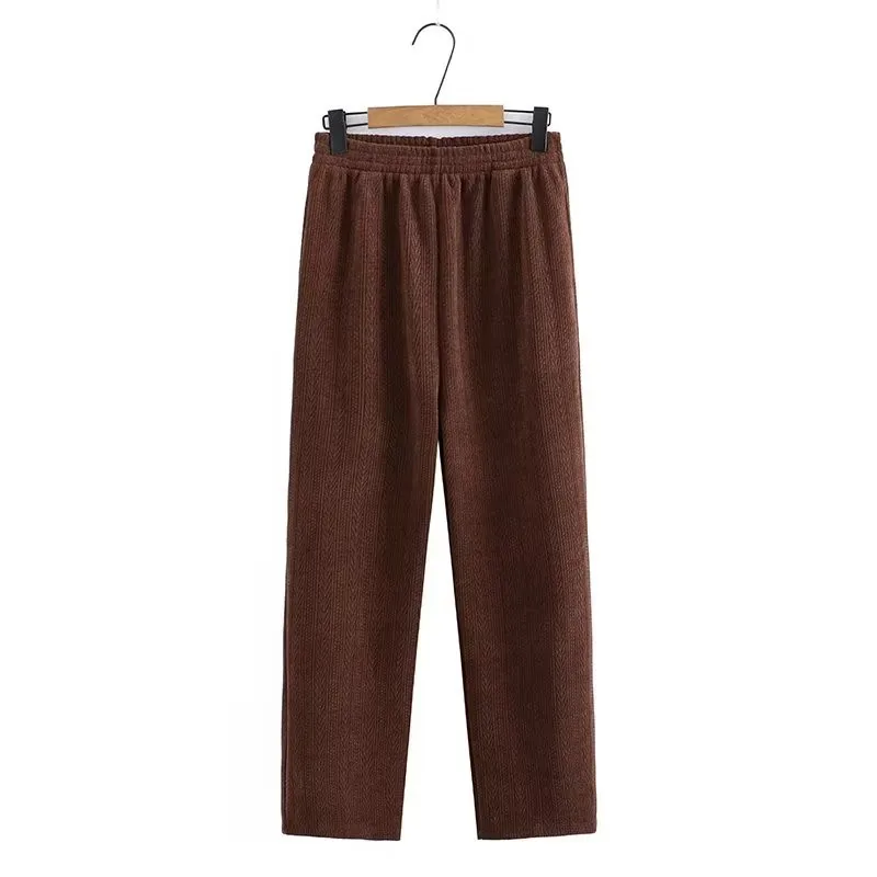 

Женские брюки с эластичной талией, однотонные хлопковые брюки из махровой ткани, свободные облегающие повседневные брюки, не Стрейчевые брюки