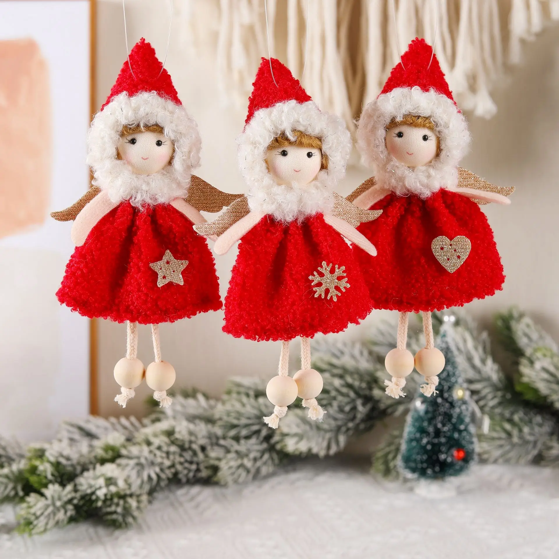 3Pcs Santa Angel Doll Christmas Decorations For Home 2022 Merry Christmas Ornament Xmas Gifts Noel Navidad Natal New Year 2023