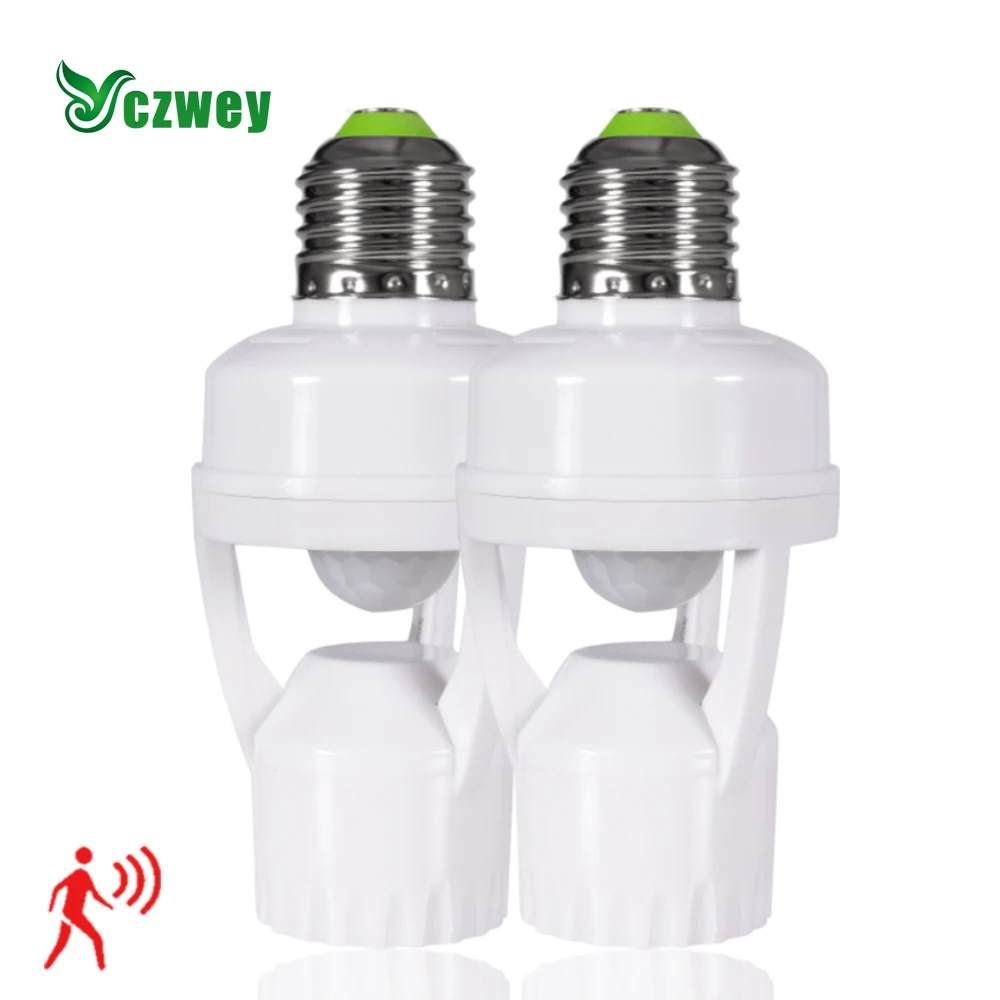 

E27 Motion Sensor Switch E27 to E27 Adapter AC100-240V Dusk to Dawn Safety Bulb Socket Stairs WC Porch Garage Basement Corridor
