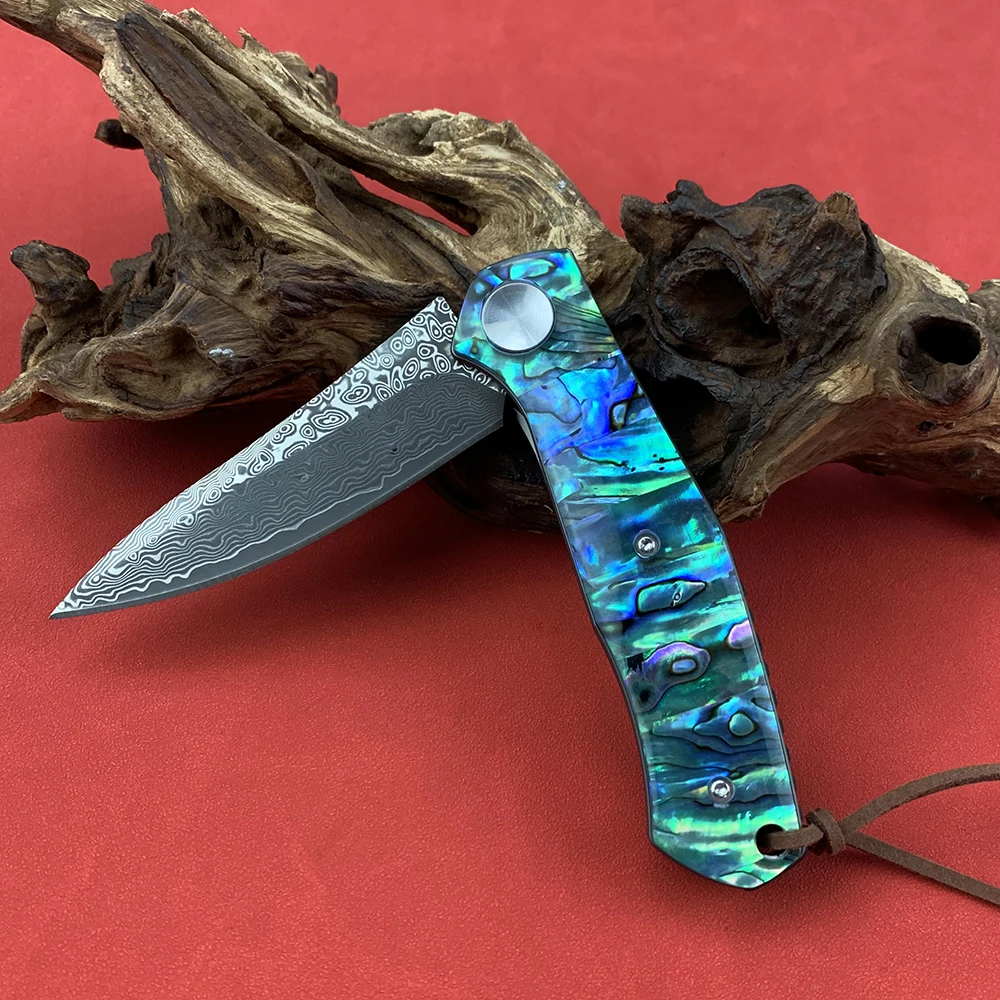 Складной нож из дамасской стали