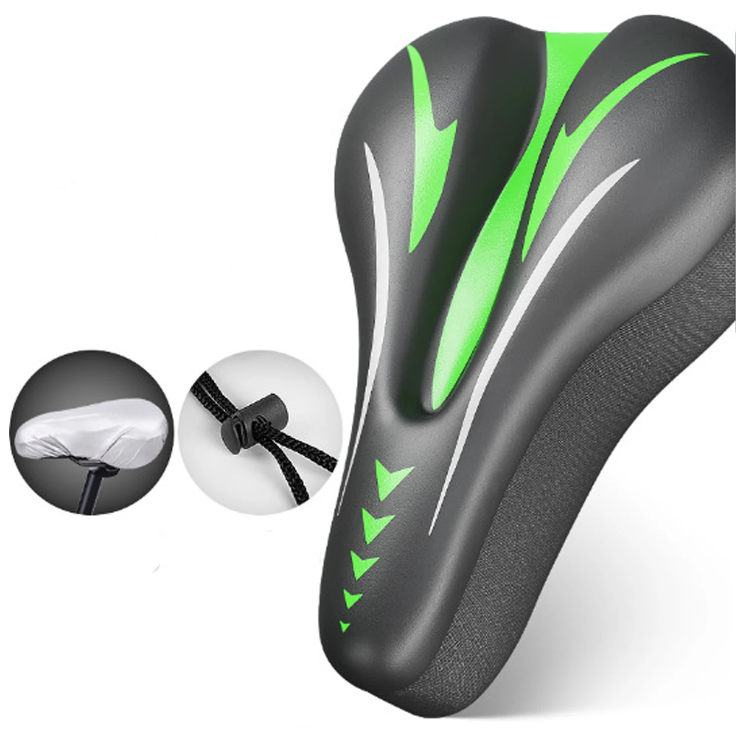 

Mountain Bike 3D Cushion Cover Bicycle Cushion Thicker Silicone Sponge Seat Cushion Cycling Cover Comfortable Saddle Pad Padded