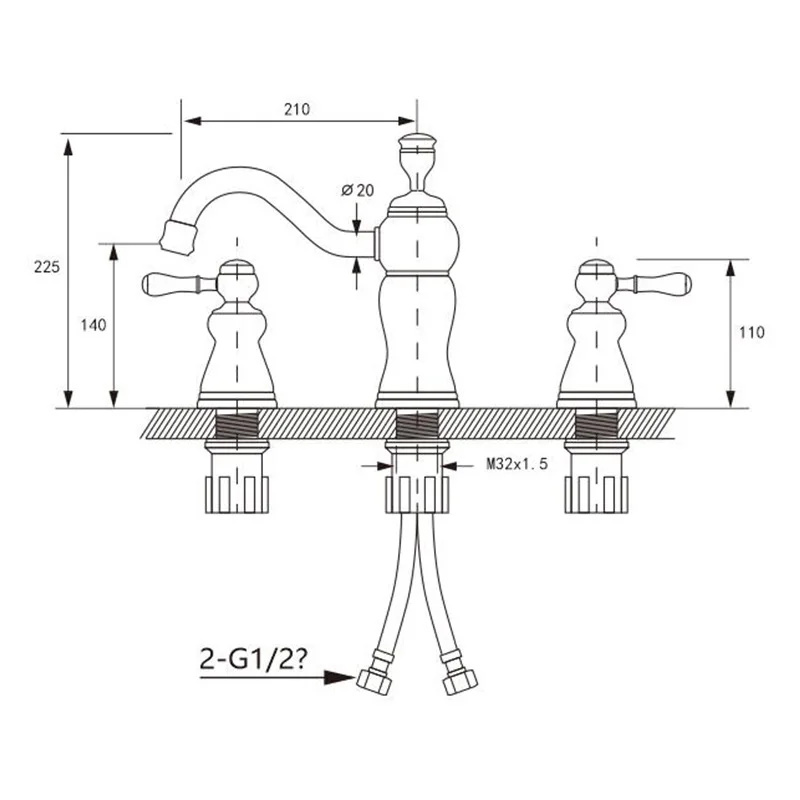 Античный смеситель для ванной комнаты под розовое золото с рисунком WitJade