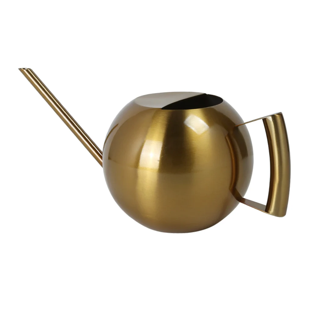 

1000ML Watering Pot Stainless Steel Long Mouth Green Plant Watering Can Golden Watering Kettle Small Watering Gardening Tool