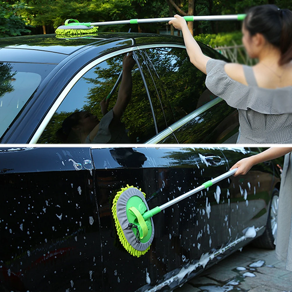 

Newest Three Section Telescopic Car Washing Mop Super Absorbent Car Cleaning Car Brushes Mop Window Wash Tool Dust Soft Mop