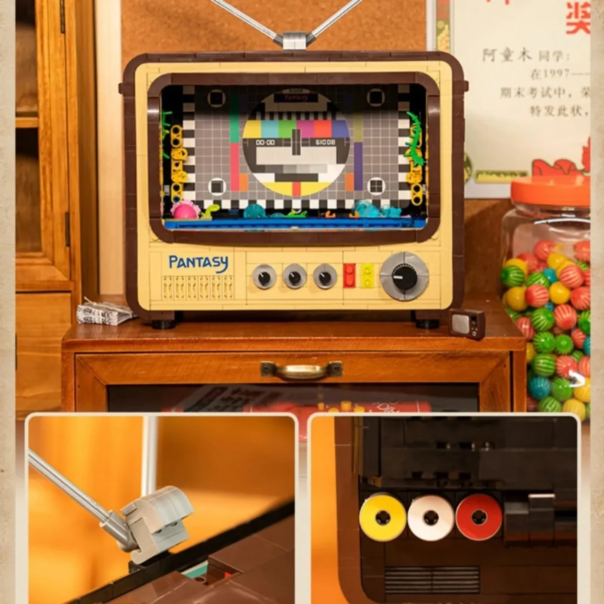 Ретро-стиль Pantazi Tv Set Строительные Блоки Игрушка Обучающая Головоломка сделай Сам