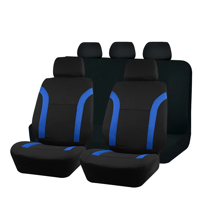 

9PCS Universal Polyester Car Seat Cover Set Fit Most Car Plain Fabric Bicolor Stylish Car Accessories Seat Protector for SUV