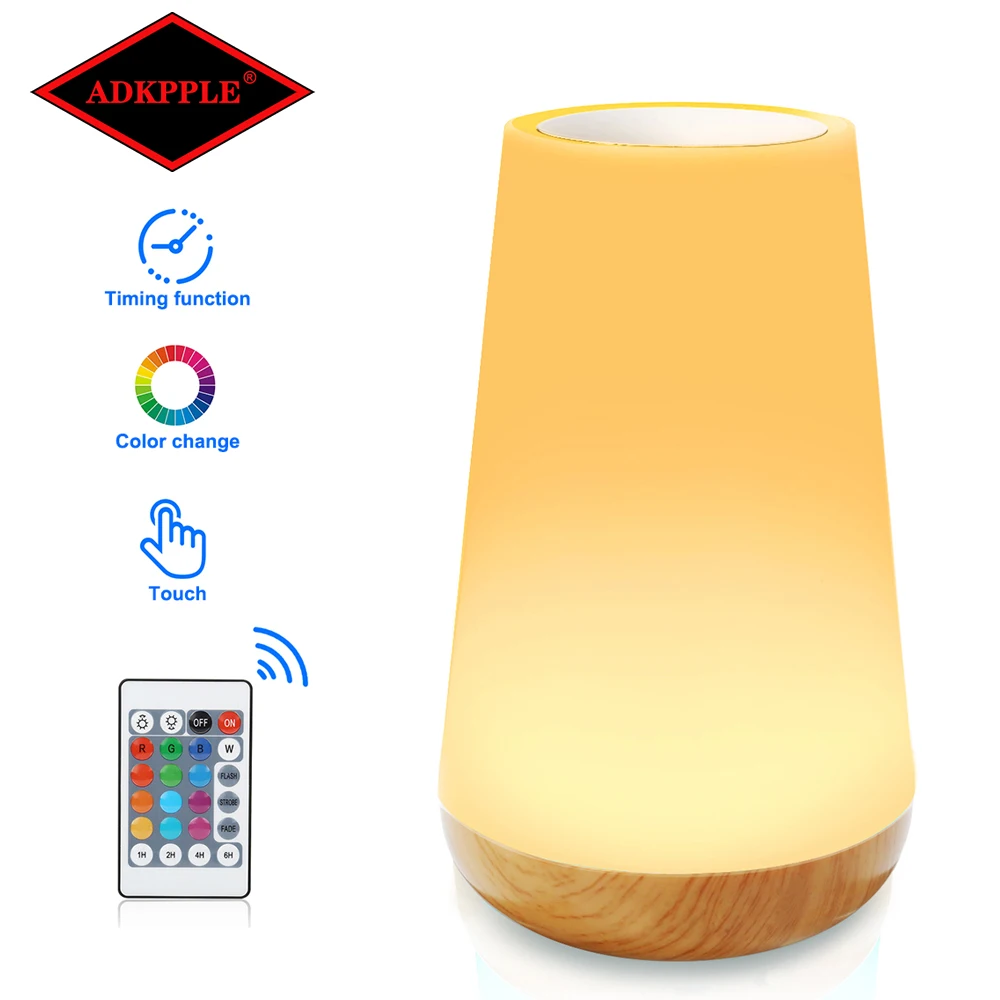 13 Color Changing Night Light RGB Remote Control Touch Dimmable Lamp Portable Kids Table Bedside Lamps USB Recharge Night Lamp