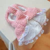 Pink Fleece Girl Pet Dresses Dog Clothes Autumn Winter Thicken Warm Chihuahua Maltese Cat Coat Jacket Costumes Puppy Animal Pugs 5