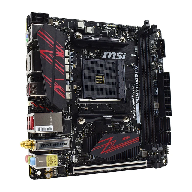 Motherboard AM4 B450 For RYZEN 5 5600X cpu MSI B450I GAMING PLUS AC Motherboard DDR4 32GB PCI-E 3.0 M.2 USB3.1Mini-ITX 3