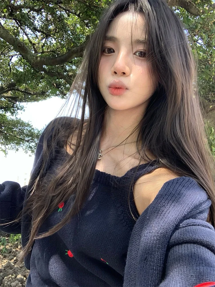 Circle Cooky Alice Sweet Tea Французский sle Цветочная вышивка Вязаный жилет Кардиган Комплект