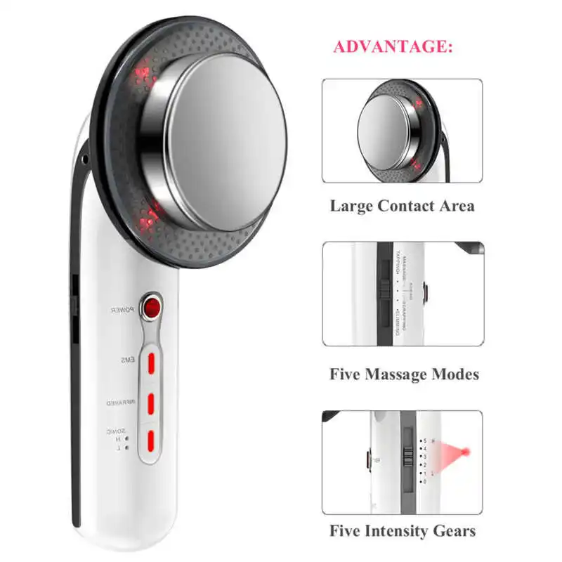 

Led Facial Mask 3-in-1 Ultrasound Cavitation EMS Facial Body Slimming Massager Weight Loss Beauty Machine Skin Vacuum
